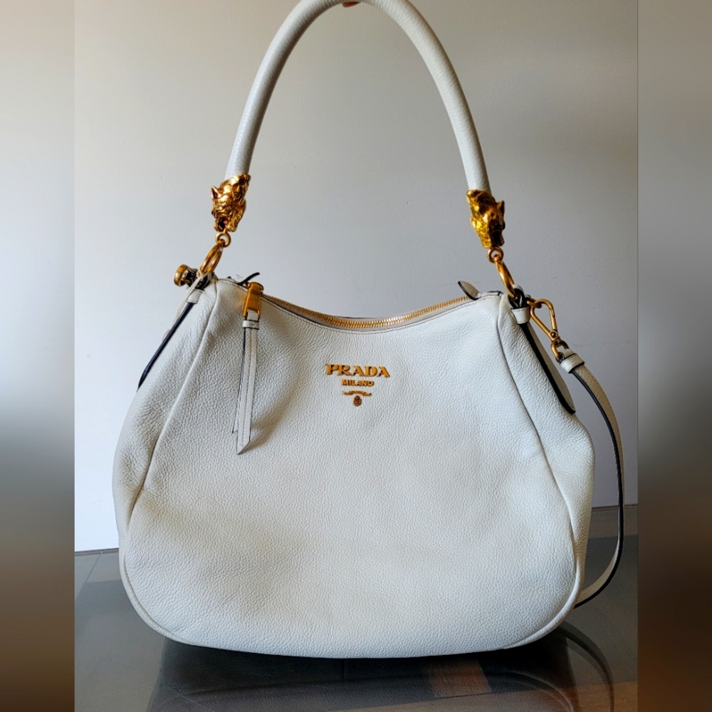 PRADA Leather Hobo Bag